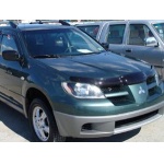 Дефлектор капота Mitsubishi Outlander (Митсубиши Аутлендер) (2001-2005) (темный) (УЦЕНКА)